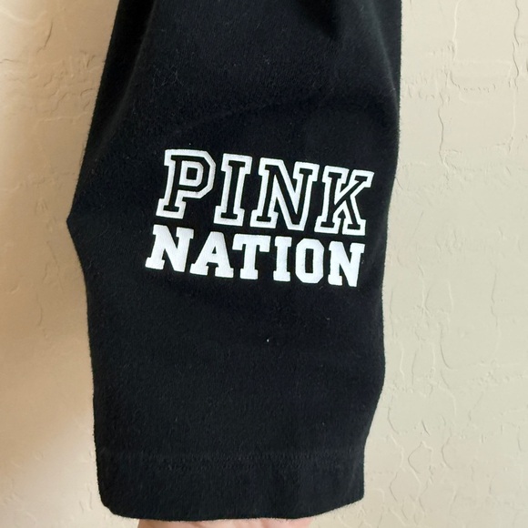 PINK Victoria’s Secret High Rise Waistband Black Stretch Capris Pink Nation M - Picture 4 of 10